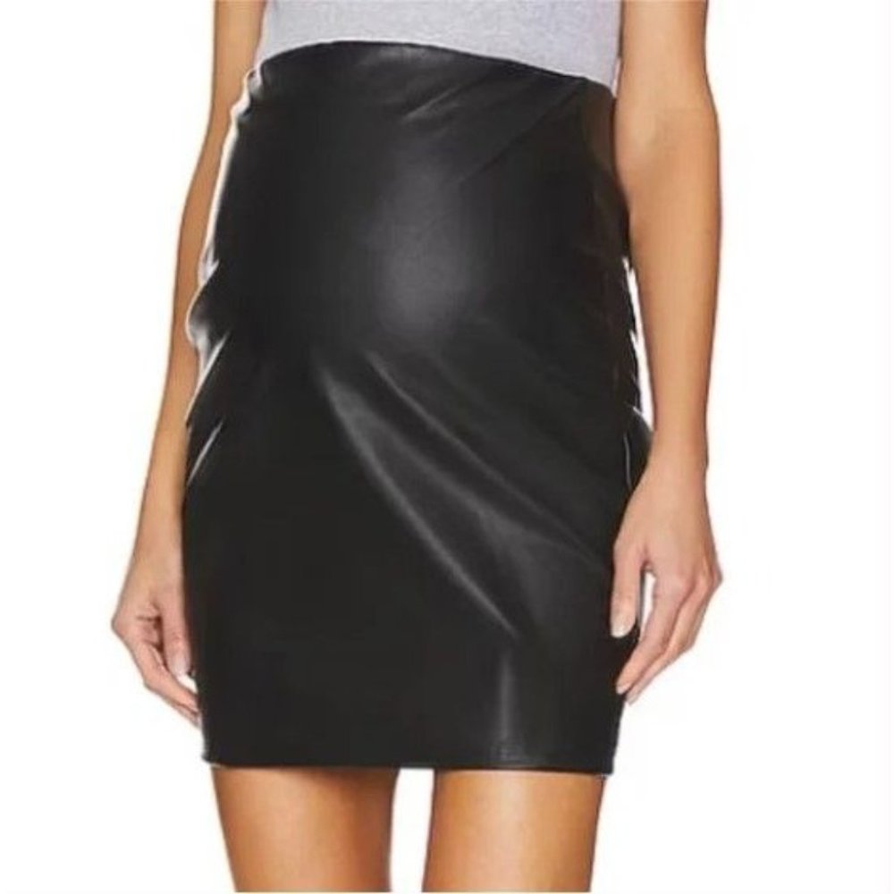 COPY - Hatch Maternity Faux Leather Mini Skirt in Black Size X-Small